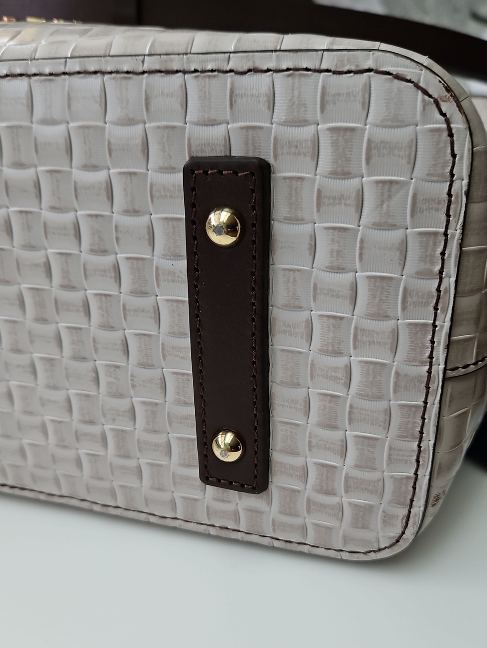🪸 SUMMER SALE Dooney & Bourke Oyster White Woven Liliana Satchel/Matching Purse - Picture 15 of 16